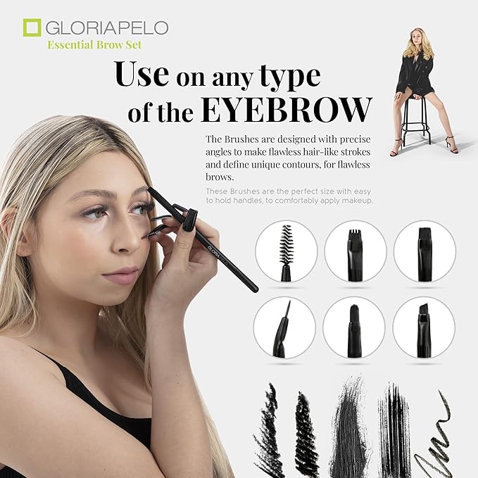 Eyebrow Brush Set ? Premium Make-up Brush Kit ? 10pcs Eyebrow Brush Makeup - Professional Make-up Brush Set - Eyebrow Makeup Gel - Eyebrow Lamination Soap