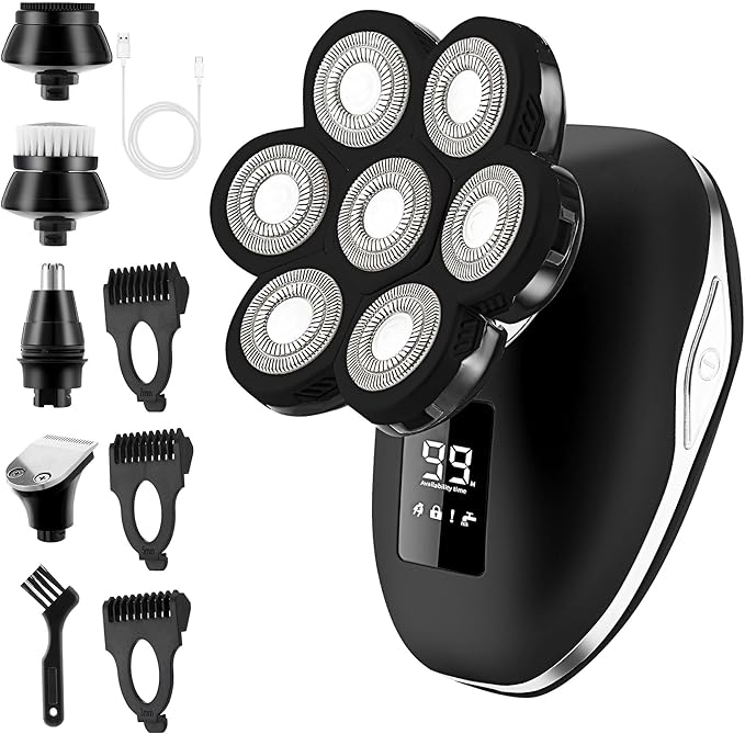 Electric Razors for Women 7D Electric Shaver for Women 5 in 1 Lady Shavers Wet/Dry Bikini Trimmer Rechargeable Face Razor for Arms Legs Armpit Pubic Area