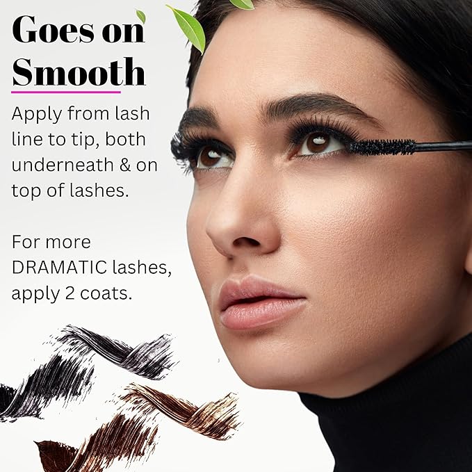 Better?™n Ur Lashes Organic Mascara (BROWN) | 100% Natural | Made w Certified Organic Ingredients | Non GMO | Hypoallergenic for Sensitive Eyes | Length &amp Volume | Vegan | Cruelty Free