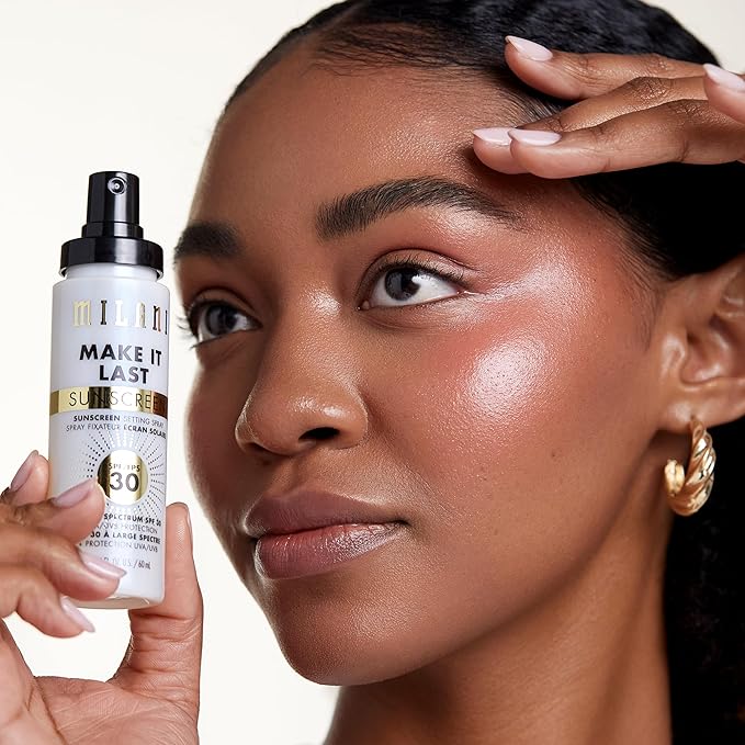 Milani Sunscreen Setting Spray + Primer Make It Last Sunscreen for Face- SPF 30 UVA &amp UVB Protection Antioxidant Rich Formula for Broad Spectrum Protection Prime + Set + Protect 2.02Fl. Oz - 2