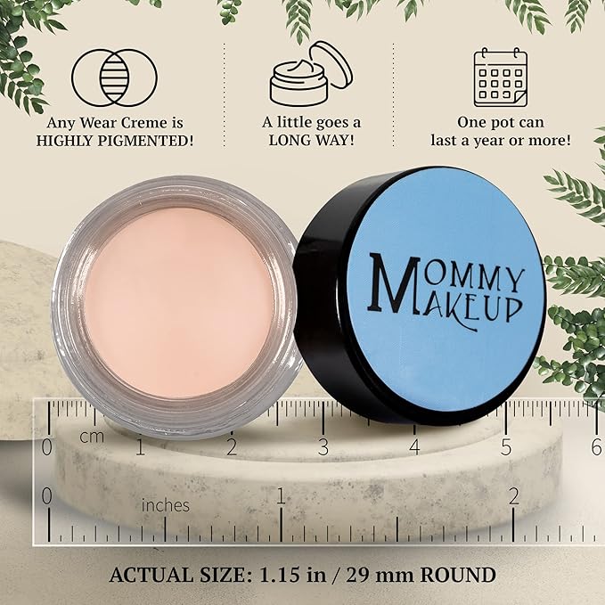 Mommy Makeup Any Wear Creme Eyeshadow - Waterproof Crease-Proof Long Lasting High Pigment Oil-free - Cream to Powder for Eyes Cheeks &amp Lips (Brighten Up)