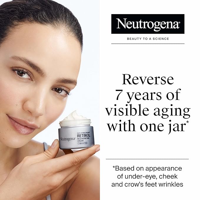 Neutrogena Rapid Wrinkle Repair Retinol Face Moisturizer Fragrance Free Daily Anti-Aging Face Cream with Retinol &amp Hyaluronic Acid to Fight Fine Lines Wrinkles &amp Dark Spots 1.7 oz