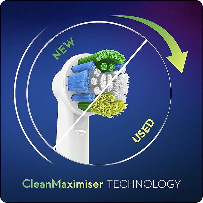 Oral-B Clean Maximiser Precision Clean Electric Toothbrush Heads Plate Removal Pack of 3 White