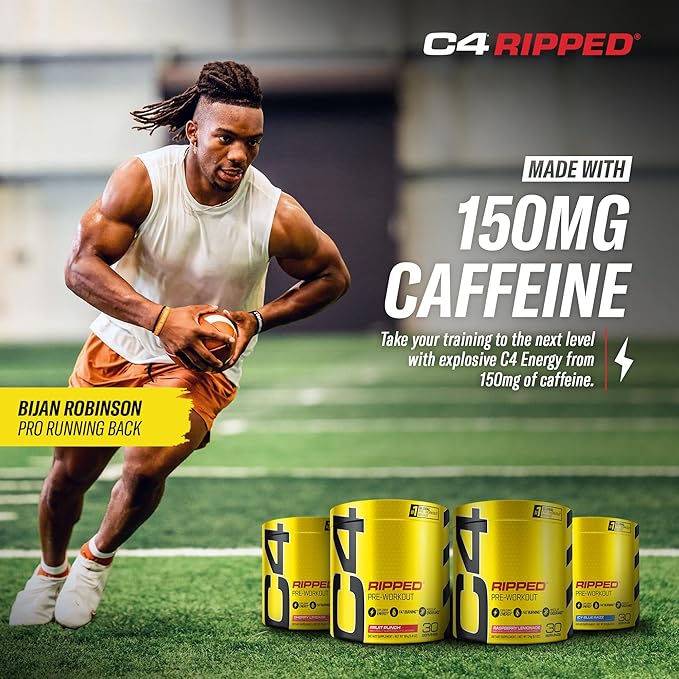 Cellucor C4 Ripped Pre Workout Powder for Energy Beta Alanine Sugar Free Energy Supplement Preworkout for Men &amp Women - 150mg Caffeine + Creatine-Free - Cherry Lemonade - 30 Servings