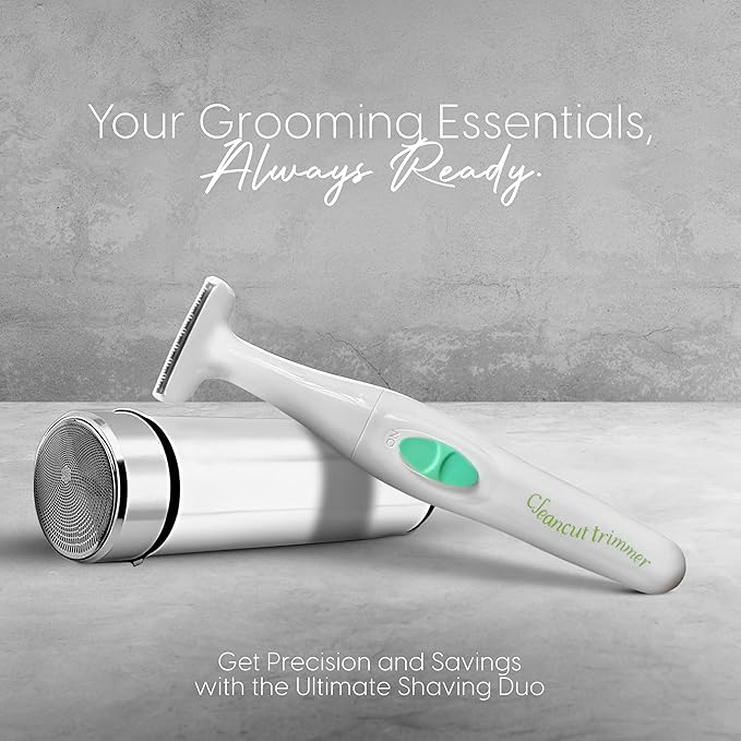 Cleancut T-Shape Personal Shaver for Men and Women Pubic Hair Trimmer for Intimate Areas Cordless Designed for Full Body Grooming ? Made in Japan