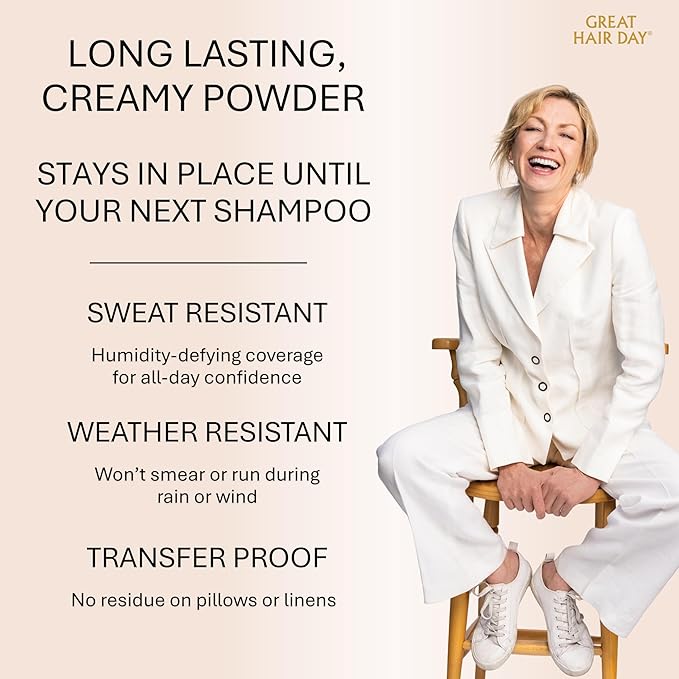 Joan Rivers Great Hair Day Root Touch Up Powder Duo - Fill-in Powder for Thicker Fuller Looking Hair (Ash Blonde)