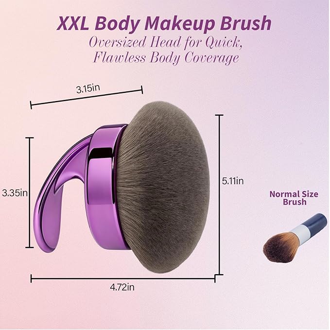 Blend &amp Blur Ultra Large Body Makeup Brush For Self Tanner 5.11inch Wide-headed Kabuki Brush Leg Makeup &ampBronzer Self Tan Applicator Provides Effortless Pretty Finish Blending Applicator- P