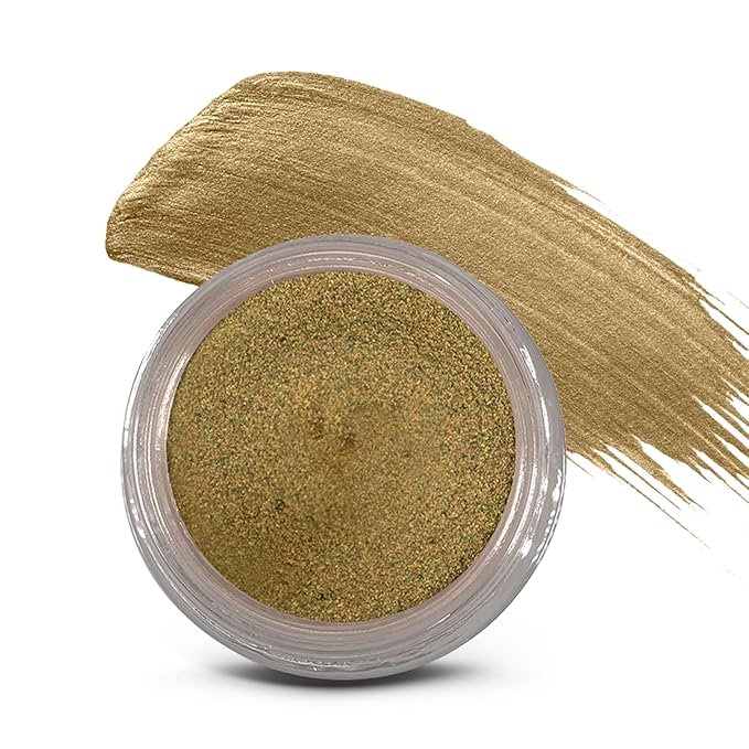Mommy Makeup Any Wear Creme Eyeshadow - Waterproof Crease-Proof Long Lasting High Pigment Oil-free - Cream to Powder for Eyes Cheeks &amp Lips (Golden Khaki)