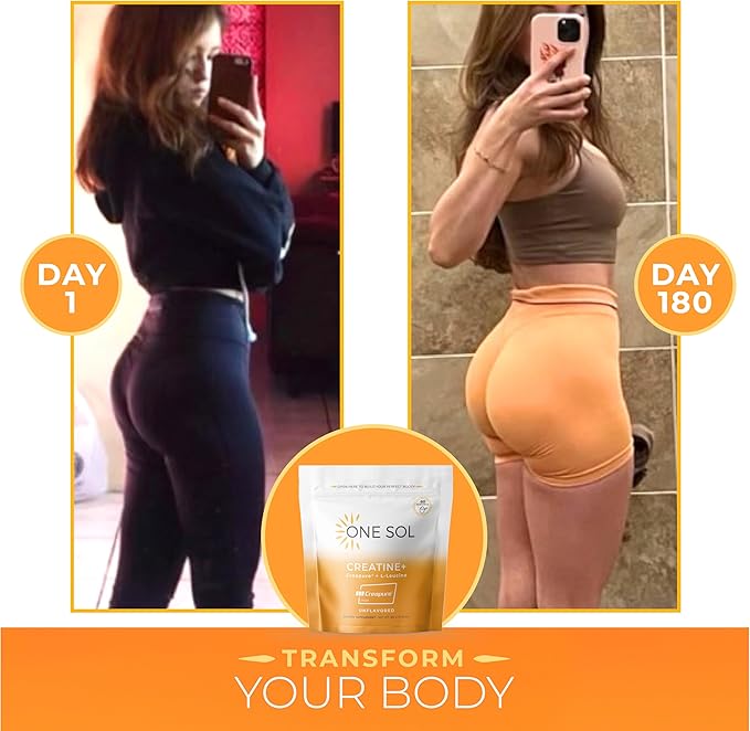 One Sol Creatine for Women All Natural Women’s Creatine Powder w Creapure &amp Leucine Increase Lean Muscle Mass Reduce Recovery Time Promotes Brain &amp Bone Health (Unflavored 60 Servings)