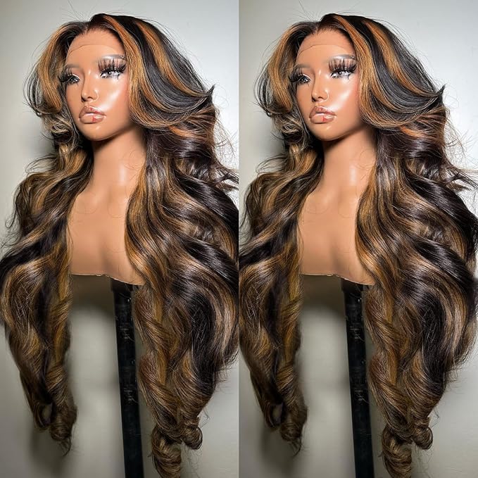 30 Inch Ombre Lace Front Wig Human Hair Pre Plucked 1B/30 Highlight Lace Front Wig 9X6 Body Wave Colored Lace Front Wigs Human Hair Honey Balayage human hair wig