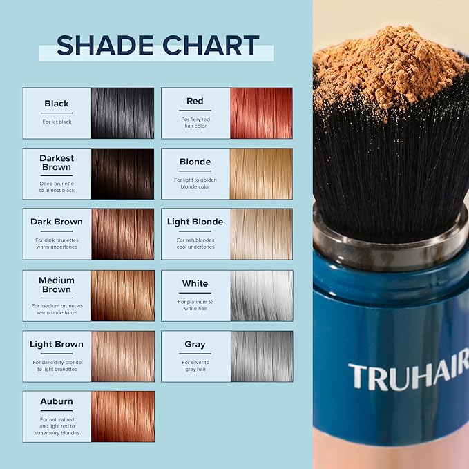 TRUHAIR Color Fibers Root Coverage and Density Booster Refill | Quick-Apply Touch Up Hair Color | Natural Matching Gray Hair Cover Up - 11 Colors Available (Medium Brown)