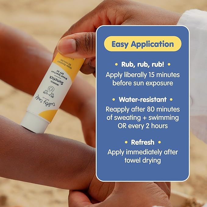 TUBBY TODD Mineral Sunstick - Broad Spectrum SPF 30 Sunscreen for Kids - Water-Resistant Stick Sunscreen for Body &amp Face - Safe for Sensitive Skin - 2 Pack 0.5 oz