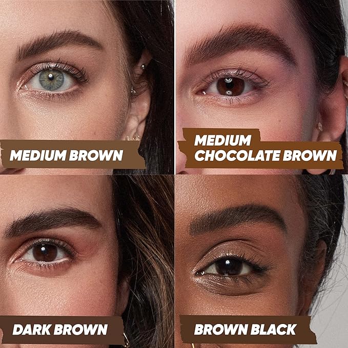 Kosas Brow Pop - Longwear Eyebrow Makeup Dual-Sided Defining Pencil with Castor Oil for Soft Natural Look of Real Hair - Dark Brown
