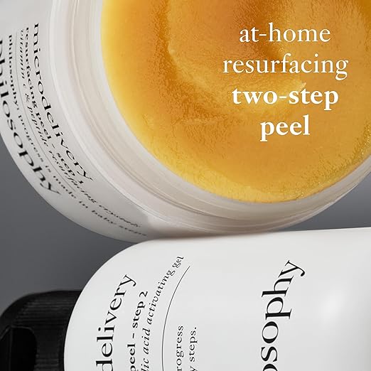 philosophy microdelivery vitamin c resurfacing peel kit - with lactic acid &amp sunflower seed oil - two-step treatment to smooth rough texture even skin tone and minimize the appearance of fine lin