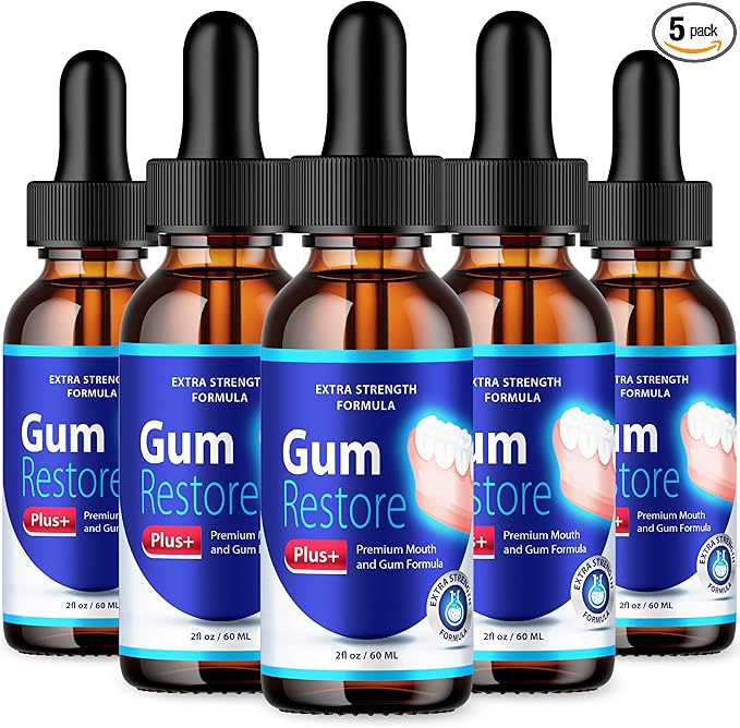 (5 Pack) Gum Restore Plus Liquid Drops Mouthwash (10oz)