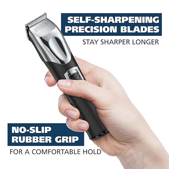 Wahl USA Rechargeable Lithium Ion All in One Beard Trimmer for Men with Detail and Ear &amp Nose Hair Trimmer Attachment ? Model 9854-600B