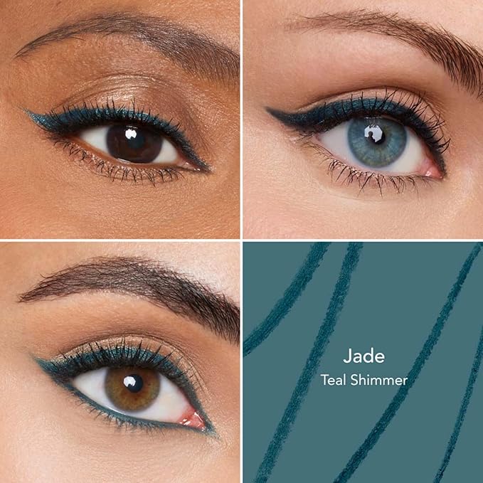 Thrive Causemetics Infinity Waterproof Eyeliner Pencil Built In Sharpener &amp Smudge Tip Long Lasting Smudge Proof Hyaluronic Acid &amp Shea Butter Vegan &amp Cruelty Free Jade (Teal Shimmer