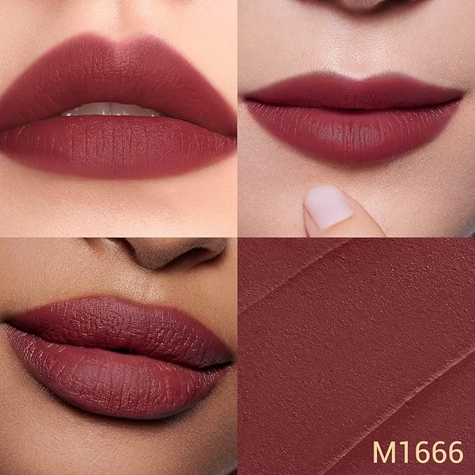 FLORASIS Blooming Rouge Love Lock Lipstick Long-Lasting Sculpting Lipstick Misty Matte Finish Lightweight Nourishing for Everyday Use (M1666 Bed of Roses)