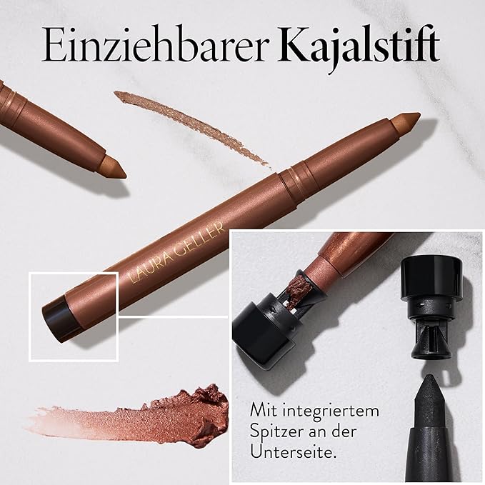 LAURA GELLER NEW YORK Kajal Longwear Kohl Eyeliner Pencil with Caffeine Smooth &amp Blendable Makeup Smokey Quartz