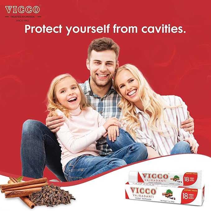 Vicco Vajradanti Ayurvedic Herbal Toothpaste by Vicco ? 70 Year Legacy of Ayurveda with 18 Ayurvedic Herbs &amp Barks 100% Natural Vegan Fluoride-Free &amp Cruelty-Free ? 3.53 oz (5 Pack)