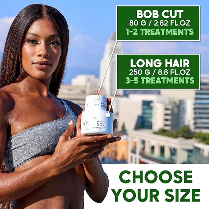 AFRO BRAZILIAN BONDOX Extra-Strong Hair Mask - Intense Hair Treatment for Afro Coarse &amp Curly Hair - Deep Repair &amp Frizz Control - With Almond &amp Shea Oils Seaweed - Formaldehyde Free - 2