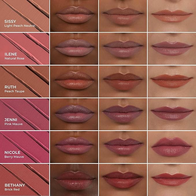 Thrive Causemetics Impact-FULL Smoothing Lipstick Moisturizing Lip Makeup Essential with Vitamin E Lightweight Creamy Lipstick for Women Long Lasting Vegan Shade Bethany (Brick Red)