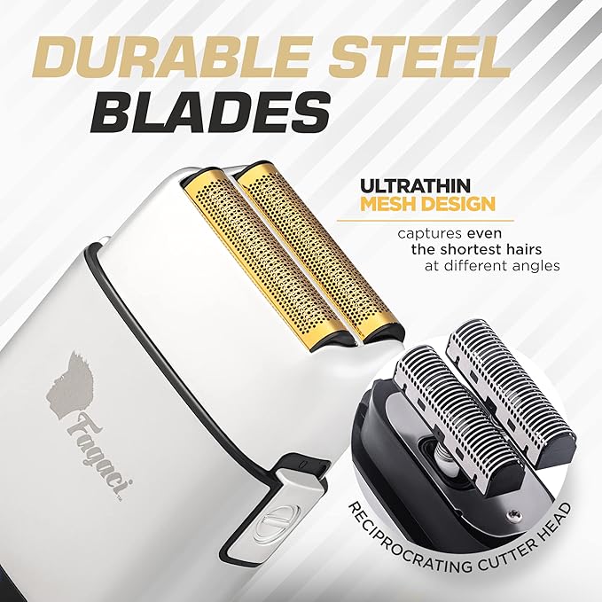 Fagaci 5 Speeds Double Foil Shavers for Men Professional Irritation Free Close Clean Shaving Foil Razor Electric Shavers for Men Maquina de Afeitar para Hombre Neck Barber Shaver