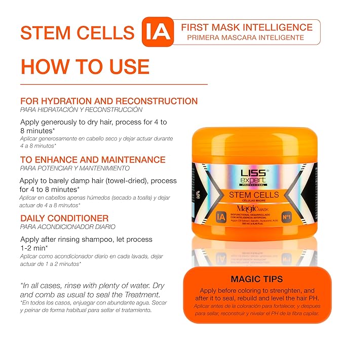 Stem Cells Hair Organic Smoothing Treatment - Post Treatments Packages (8-MAGIC MASK AI)