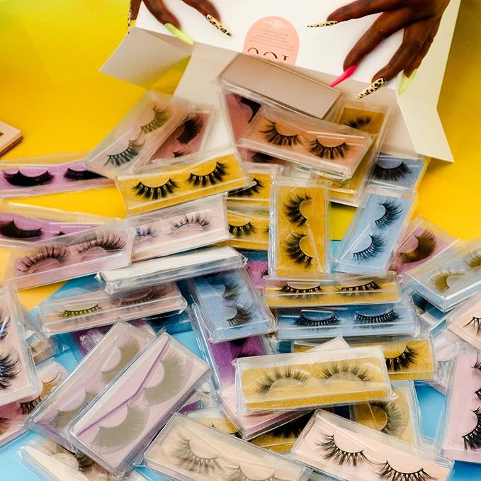 Wholesale Mixed Lashes Pack 3D Faux Mink Eyelashes 5 Style 50 Pairs Fluffy Volume Natural Charming Look Medium Length Eyelashes Cotton Band Handmade Reusable Soft False Eyelashes (5 styles-50 pairs)