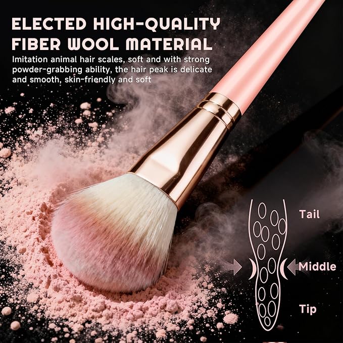 70Pcs Makeup Brushes Set Pink Professional Makeup Brush Set Multi-functional Makeup Brush Kit Eye and Face Makeup Brushes &amp Tools Premium Synthetic Facial Makeup Accessories