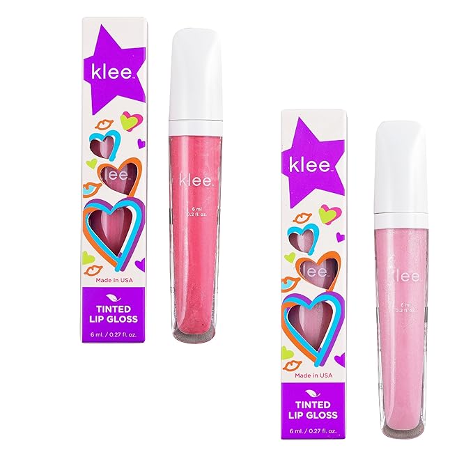 LunaStar Klee Flavored Lip Gloss Bundle. Perfect for kids and tweens. Gentle and Non-Toxic. Made in USA. (Tahoe Interlude/Aspen Rhythm)