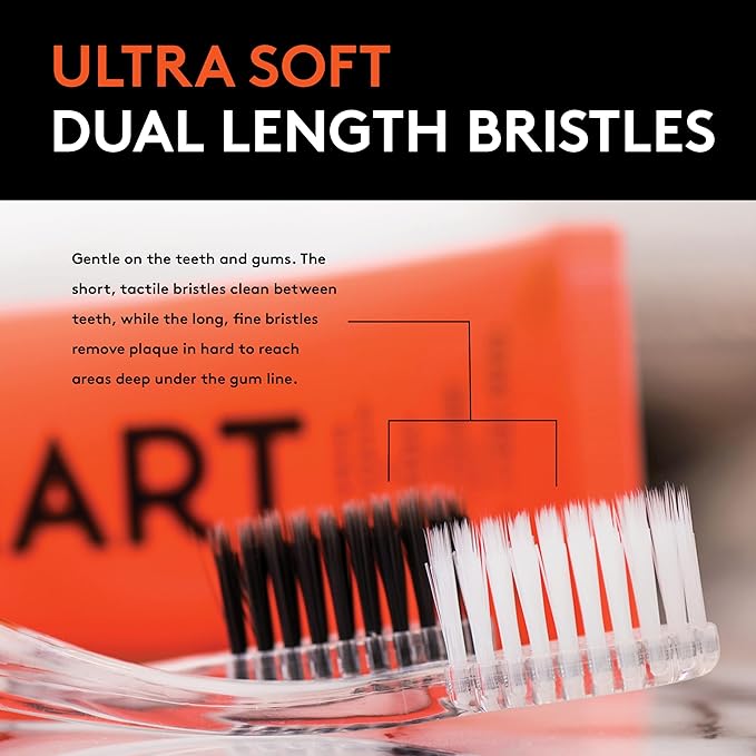 LINHART Extra Soft Toothbrush ? Teeth Whitening Toothbrush with Multi Length Bristles 4 Pack
