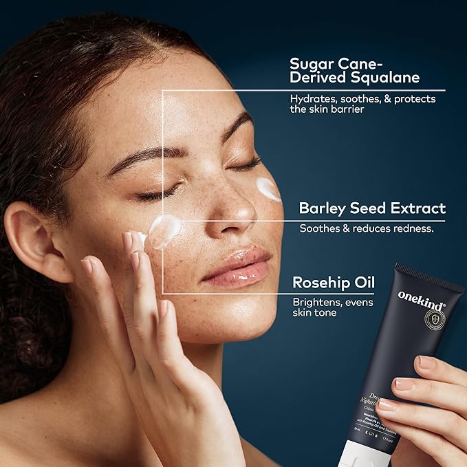 Onekind Dream Cream Night Moisturizer ? Hydrating Anti-Aging Face Cream with Squalane Rosehip &amp Shea Butter ? Fragrance-Free Vegan for Dry &amp Sensitive Skin ? 1.7 oz