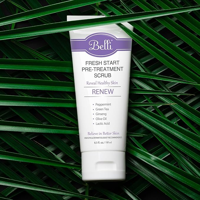 Belli Skincare Fresh Start Pre-Treatment Scrub Face Cleanser &amp Facial Scrub for All Skin Types Detoxifies Skin Dermatologist Recommended 6.5 Oz