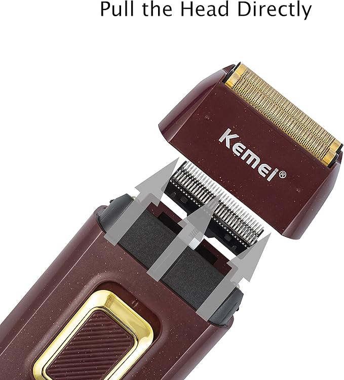 KEMEI Foil Shaver Double Electric Shaver for Men Electric Razors Head Shavers for Bald Men Barber Supplies Hair &amp Beard Trimmer Cordless Rechargeable