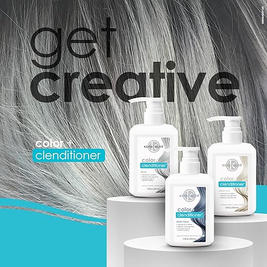Keracolor Color + Clenditioner 3-in-1 Color-Depositing Conditioner Gentle Cleansing Conditioner Infusing Semi-Permanent Hair Color 9 Shades 33.8 Fl Oz