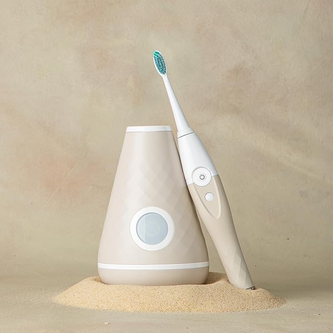TAO Clean UV Sanitizing Sonic Toothbrush and Cleaning Station Electric Toothbrush Dual Speed Setting Sandstone
