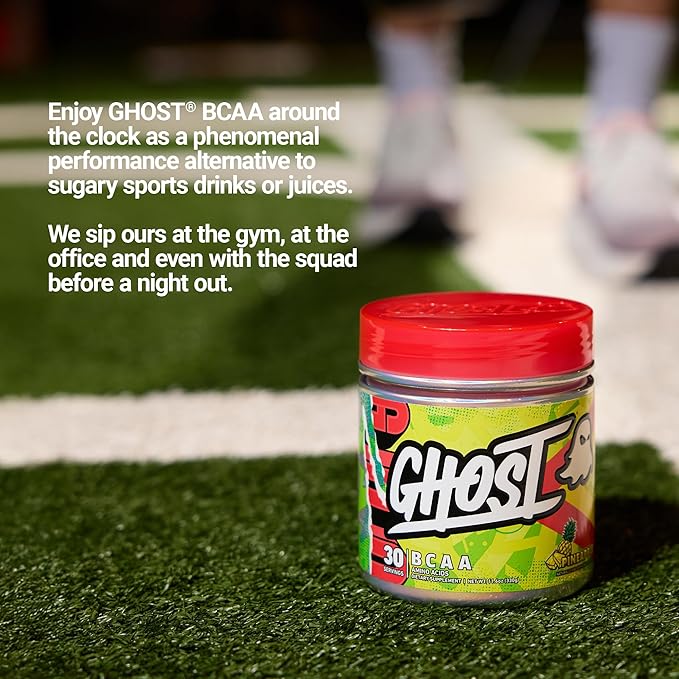 GHOST BCAA Powder Amino Acids Supplement Pineapple - 30 Servings - Sugar-Free Intra Post &amp Pre Workout Amino Powder &amp Recovery Drink 7G BCAA