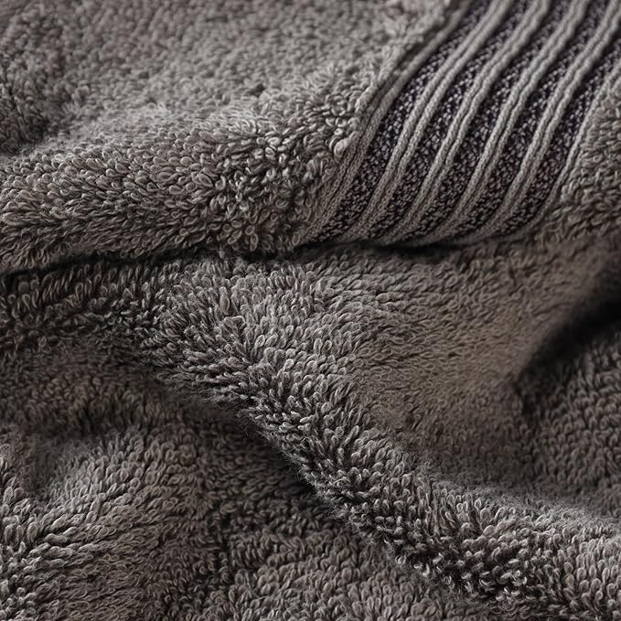 Superior Egyptian Cotton Bath Towel Set Towels for Home Bathroom Master Guest Bath Decor Essentials Quick Dry Absorbent Large Body Towels Spa Hotel Resort Adult Kids Set of 4 Charcoal