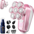 Electric Shaver for Women Electric Razor with 7D Magnetic Shaver Heads Wet Dry Waterproof Bald Head Trimmer Kit for Women &amp Men Nose Ear Hair Trimmer USB Rechargeable Clippers Pink