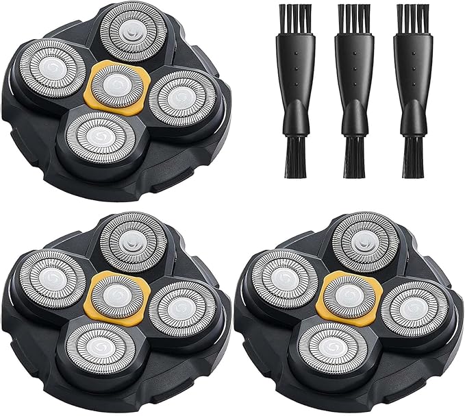 Microtouch Replacement Heads for Microtouch Titanium Head Shaver 3PCS MTTTBHS Head Shaver Blades 3 Cleaning Brush