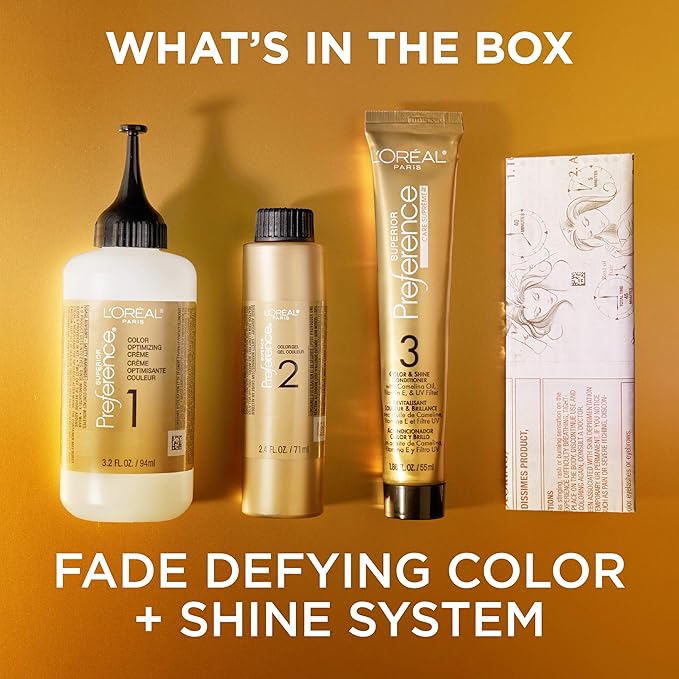 L'Oreal Paris Superior Preference Fade-Defying + Shine Permanent Hair Color 8 Medium Blonde Pack of 3 Hair Dye
