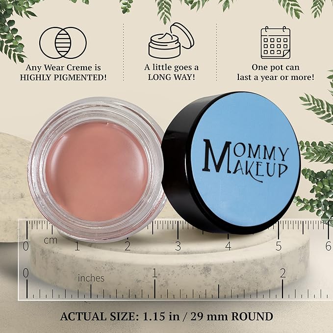 Mommy Makeup Any Wear Creme Eyeshadow - Waterproof Crease-Proof Long Lasting High Pigment Oil-free - Cream to Powder for Eyes Cheeks &amp Lips (Anna)