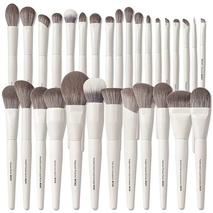 30 Pcs Pro Grade Makeup Brushes Set with Dense Ultra Soft BristleElegant Design Luxury Make up Brushes for FoundationFace Blending Powder Contour BronzerHighlight Concealer Eyeshadow