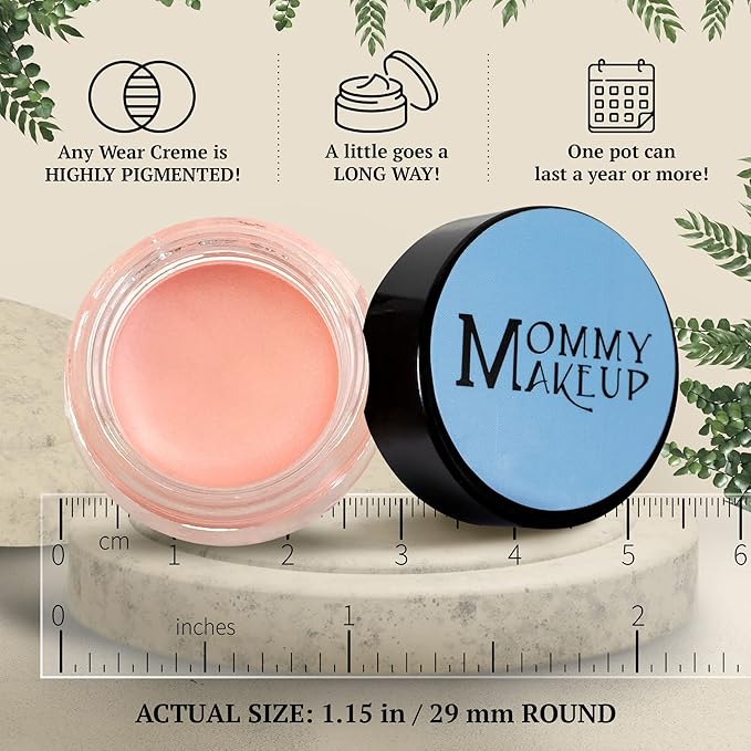 Mommy Makeup Any Wear Creme Eyeshadow - Waterproof Crease-Proof Long Lasting High Pigment Oil-free - Cream to Powder for Eyes Cheeks &amp Lips (Duchess)