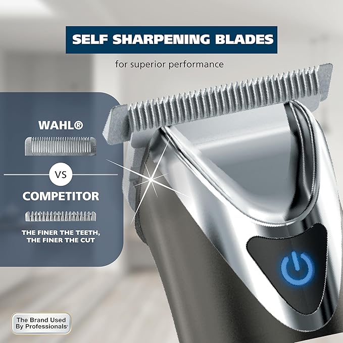 WAHL USA Stainless Steel Lithium Ion 2.0+ Slate Beard Trimmer for Men - Electric Shaver Nose Ear Trimmer Rechargeable All in One Men's Grooming Kit - Model 9864