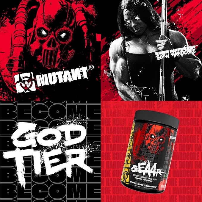 Mutant GEAAR - 9.4g of EAA Powder + Arginine 7g BCAAs 4g Leucine Electrolytes Coconut Water Delicious Taste - 30 Servings - Rocket Pop