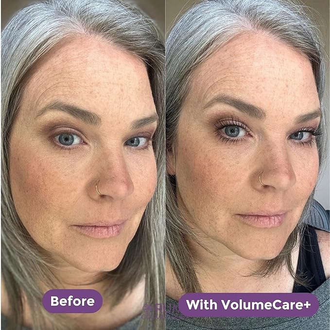 Rumi Cosmetiques VolumeCare+ Mascara For Mature Women - Extreme Length and Volume 2-in-1 Formula - No Clumps or Flaking Long-Wearing Hypoallergenic Mascara For Sensitive Eyes (Natural Black)
