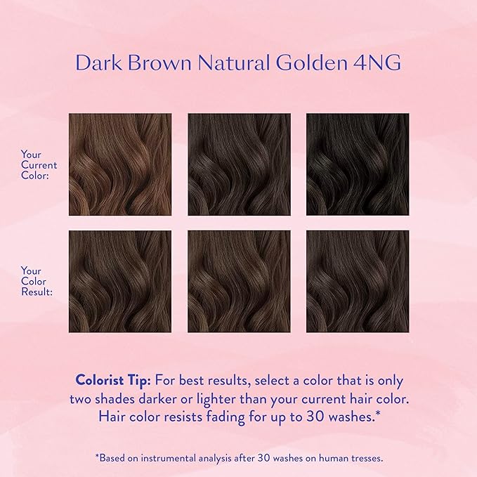 eSalon Permanent Hair Color &amp Hair Dye Kit - Dark Brown Natural Golden - Personal Colorist for Up To 100% Gray Coverage All Hair Types - Professional-Grade Ammonia-Free Dye
