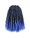 10 Inch 8 Packs Pre Looped Passion Twist Crochet Hair for Black Women and Kids-Ombre Blue Super Soft Bouncy Synthetic Braided Hair Extensions(10 Inch-8 PacksT1B/Blue)